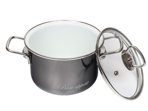 Набор кастрюль №13 Bon Appetit, 3 предмета, мокрый асфальт