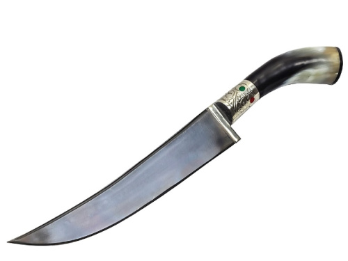 Нож Пчак, большой (тезкесар), рукоять: рог быка Нож Пчак, большой (тезкесар), рукоять: рог быка