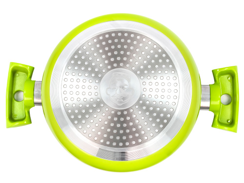 Кастрюля 2.4 л с антипригарным покрытием со стеклянной крышкой 20 см, Lime, PLOVER