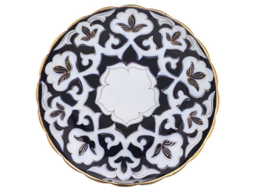 Ляган рифленый Пахта, Turon Porcelain, с золотом, Ø 27 см