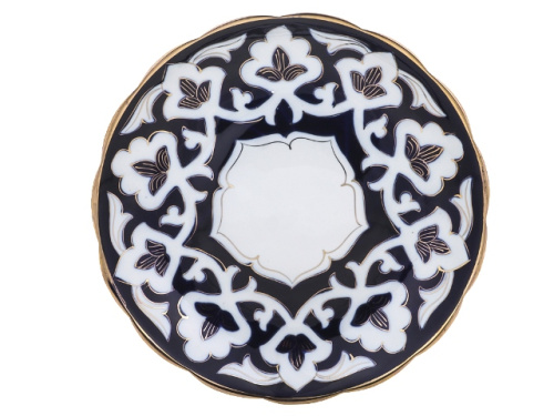 Ляган рифленый Пахта, Turon Porcelain, с золотом, Ø 29 см