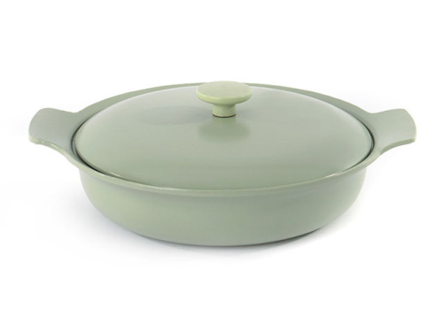 Сотейник чугунный с двумя ручками с крышкой BergHOFF Ron, (зеленый) 28 см