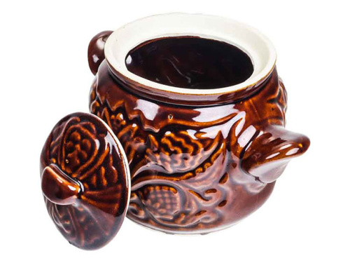 Горшок для запекания "Славянская Керамика", Резной, 0.6 л, 6 шт