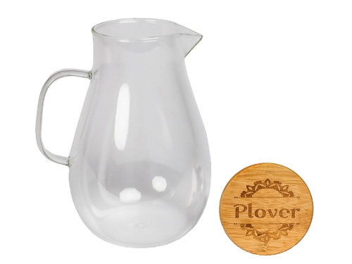 Кувшин стеклянный с металлической крышкой-фильтром, 2 л