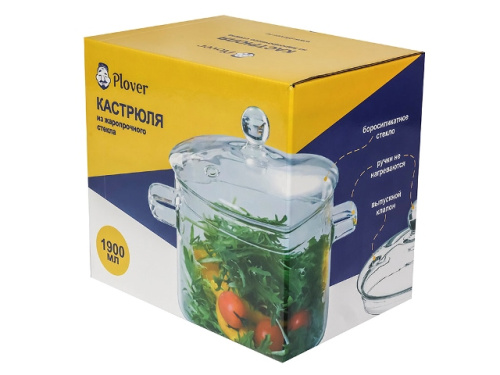 Кастрюля бульонная для лапши со стеклянной крышкой, 1.9 л