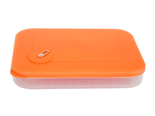 Контейнер с крышкой для хранения и заморозки продуктов на 1 секцию, 30х23х5 см, оранжевый