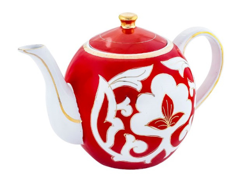 Чайник Красная Пахта, Turon Porcelain, с золотом, 1.5 л