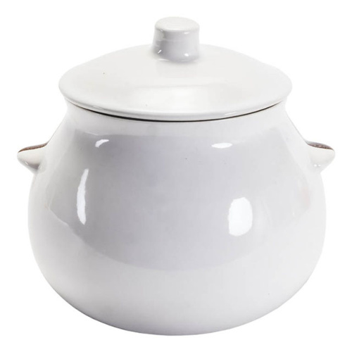 Горшок для запекания "Славянская Керамика", Бело-Коричневый, 0.6 л