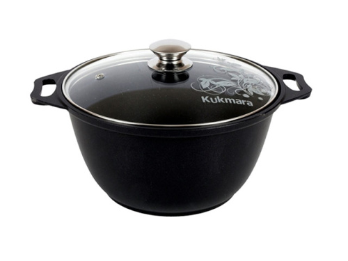 Кастрюля 3 л с антипригарным покрытием со стеклянной крышкой Kukmara (Традиция), к31а