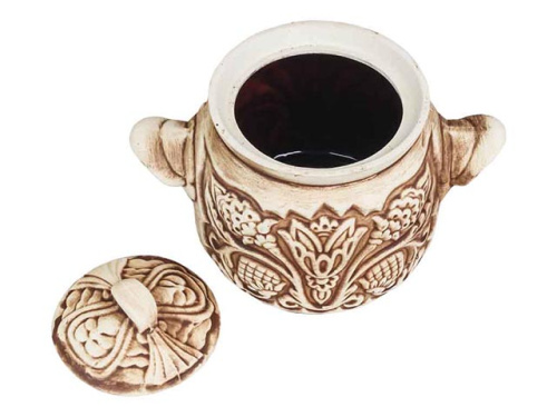 Горшок для запекания "Славянская Керамика", Резной, 0.6 л, 6 шт