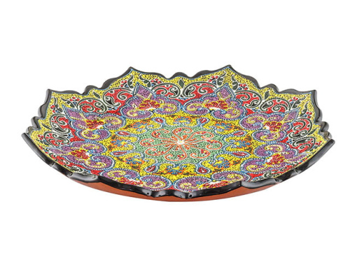 Блюдо Ляган "Риштанская керамика", Точечная роспись, Ø 32 см