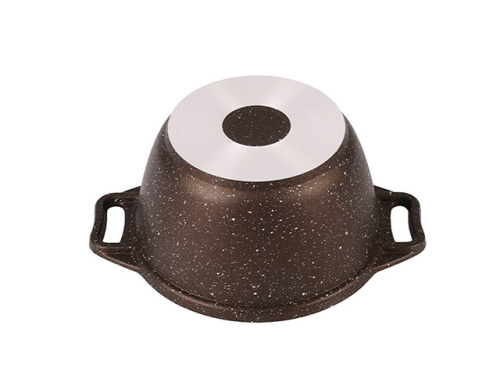 Кастрюля 1 л с антипригарным покрытием со стеклянной крышкой, Kukmara (Кофейный мрамор), кмк12а