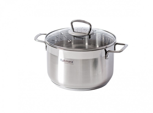 Кастрюля 4.5 л из нержавеющей стали со стеклянной крышкой, Kukmara (ORION), ORN-CA4522G