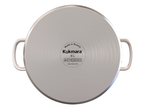 Кастрюля 6 л из нержавеющей стали со стеклянной крышкой, Kukmara (Safia), SF-CA6024G