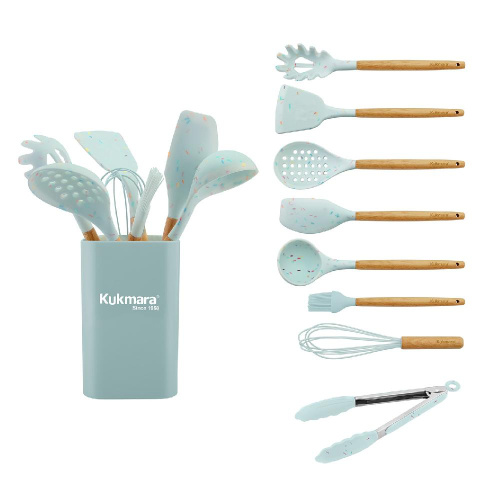 Набор кухонных принадлежностей с подставкой силикон. (9 предм.), GreenKukmara, kuk-04/09011501