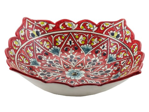 Фруктовница "Риштан", красная, диаметр 28 см