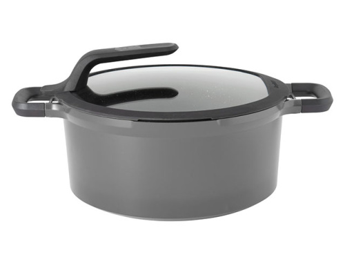 Кастрюля со стеклянной крышкой BergHOFF Gem grey, 7.3 л Кастрюля со стеклянной крышкой BergHOFF Gem grey, 7.3 л