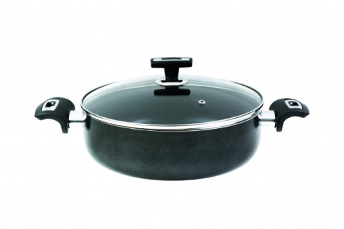 Жаровня с АП со стеклянной крышкой Калитва Black Stone 4 л, Ø 26 см