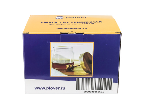 Ёмкость стеклянная для мёда с ложкой, PLOVER, 450 мл