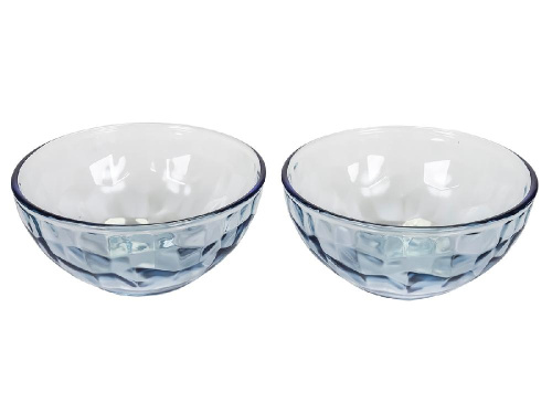 Набор салатников стеклянных (2 шт.), FANCY DIAMOND (синий), 13 см