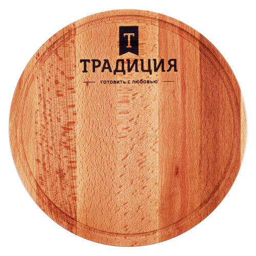 Доска разделочная круглая, 24х1,6 см, бук, Традиция