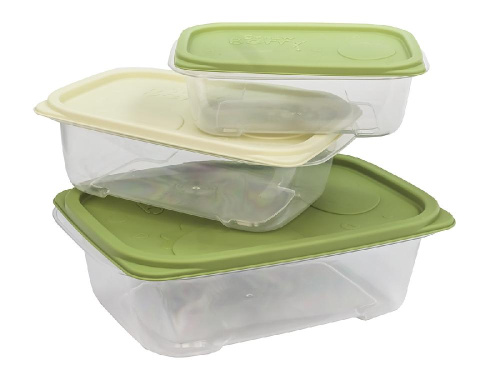 Набор из 3-х пищевых контейнеров с крышкой от 0.5 л до 2 л, прямоугольные, Plover