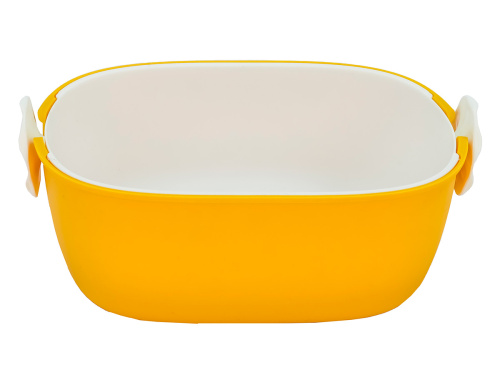 Дуршлаг с миской 2 в 1 овальный, пластиковый, 2.5 л, желтый/белый