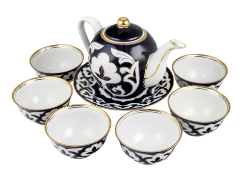 !Чайный сервиз Пахта, Turon porcelain, с золотом, 8 предметов