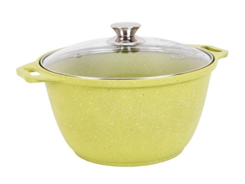 Кастрюля 4 л с антипригарным покрытием со стеклянной крышкой, Kukmara (Trendy style lime), к41tsl