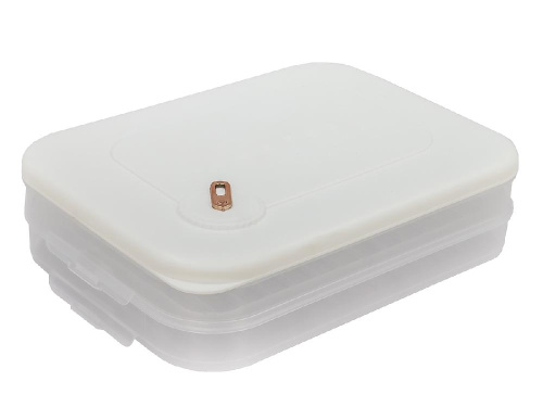 Контейнер с крышкой для хранения и заморозки продуктов на 2 секции, 30х23х8 см, белый