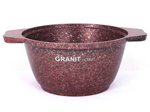 Кастрюля 1 л с антипригарным покрытием со стеклянной крышкой, Kukmara (Granit Ultra red), кга12а