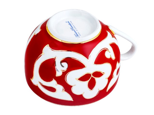 Чашка Красная Пахта, Turon Porcelain, с золотом