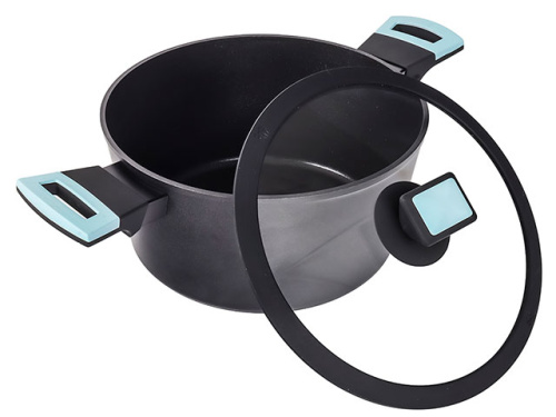 Кастрюля с антипригарным покрытием со стеклянной крышкой PLOVER, 24 см