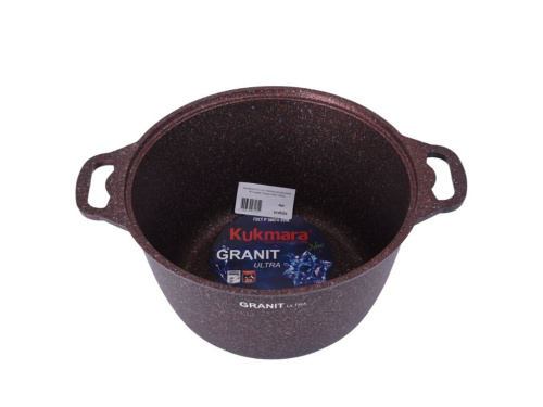 Кастрюля 6 л с антипригарным покрытием со стеклянной крышкой, Kukmara (Granit Ultra Red), кга62а