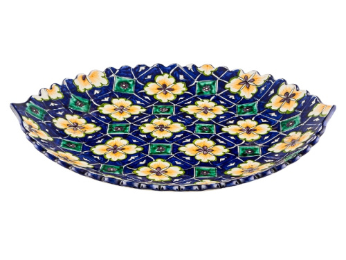 Блюдо Ляган овальный "Риштанская керамика", Узбекистан, 41 см