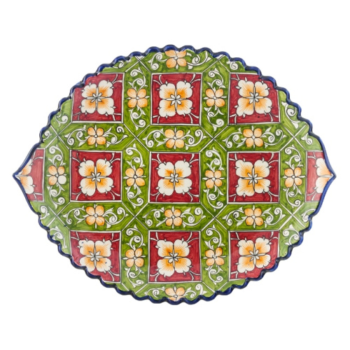 Блюдо Ляган овальный "Риштанская керамика", диаметр 41 см RS33_20