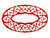 Тарелка овальная Красная Пахта, Turon Porcelain, с золотом, Ø 23 см