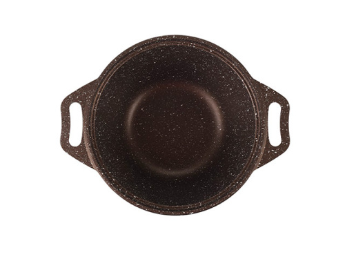 Кастрюля 1 л с антипригарным покрытием со стеклянной крышкой, Kukmara (Кофейный мрамор), кмк12а