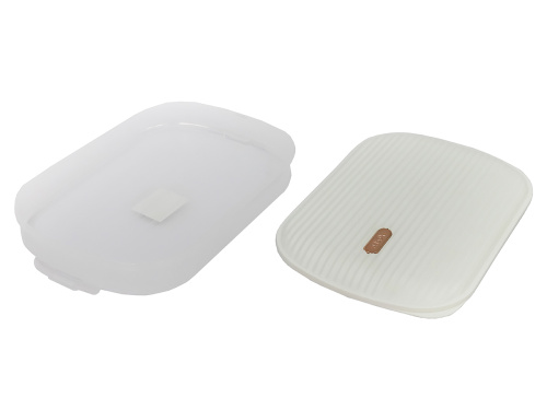 Контейнер с крышкой для хранения и заморозки продуктов на 1 секцию, 32х22х6 см, белый