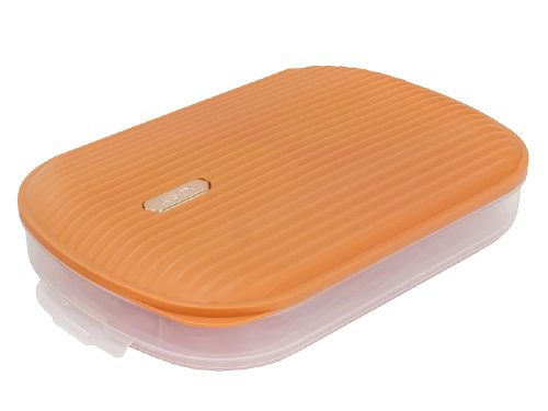 Контейнер с крышкой для хранения и заморозки продуктов на 1 секцию, 32х22х6 см, оранжевый