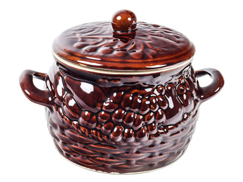 Супник "Славянская Керамика", Весна коричневый глянцевый, 3 л