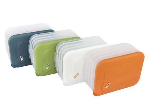 Контейнер с крышкой для хранения и заморозки продуктов на 4 секции, 30х23х14 см, оранжевый