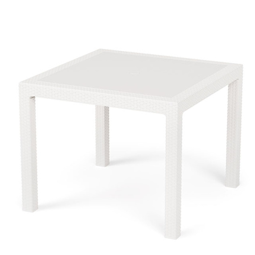 Стол садовый Альтернатива "Ротанг-плюс" М8693, (белый), 94х94х74
