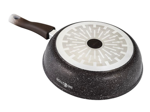 Сковорода 28 см с антипригарным покрытием со съемной ручкой, Kukmara (Marble Induction Кофейный мрамор), смки282а