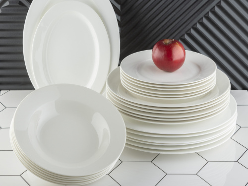 Набор фарфоровых тарелок "Аврора" 6 штук, PLOVER, 19 см