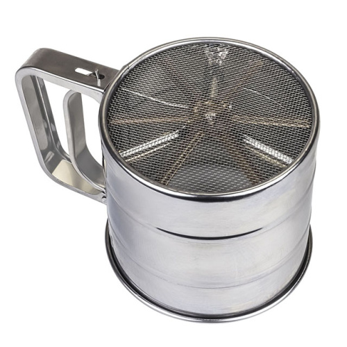 Кружка-сито для просеивания муки, 10 см, нержавеющая сталь