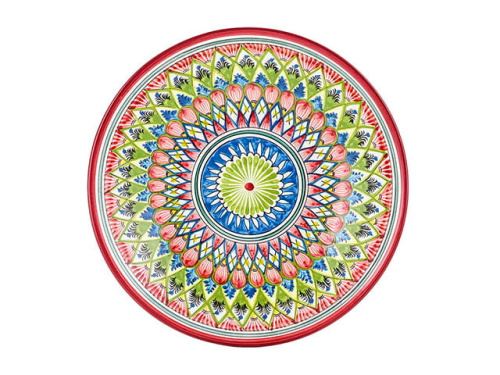 Блюдо Ляган "Риштанская керамика", Красная мехроб, Ø 34 см