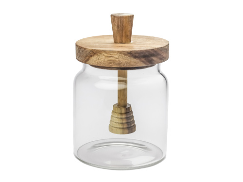 Ёмкость стеклянная для мёда с ложкой, PLOVER, 450 мл