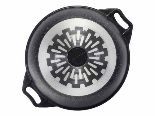Кастрюля 4 л с антипригарным покрытием со стеклянной крышкой, Kukmara (Marble Induction Темный мрамор), кмти42а