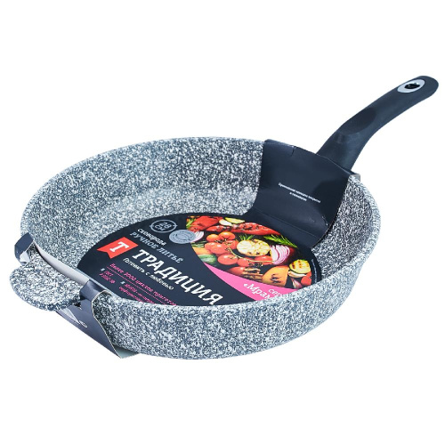 Сковорода с антипригарным покрытием ТМ Традиция, Мрамор, 28 см